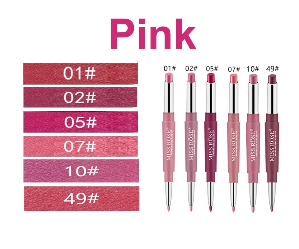 Miss Rose Lipstick & Liner 2 in 1 (Pack of 6)